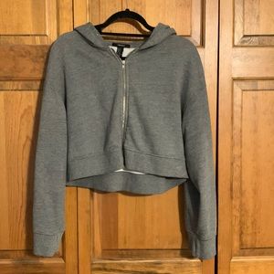 Forever 21 cropped grey hoodie
